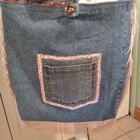 3043 Jeaniemade Scrapbags Large Jean Cross Body Bag - Picture 5 of 8